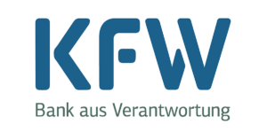 KFW Logo mit Schriftzug Bank aus Verantwortung auf weißem Hintergrund.